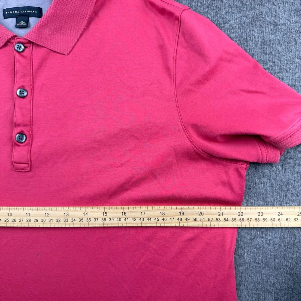 Banana Republic Polo‎ Shirt Mens XL Pink Short Sleeve 100% Cotton Casual